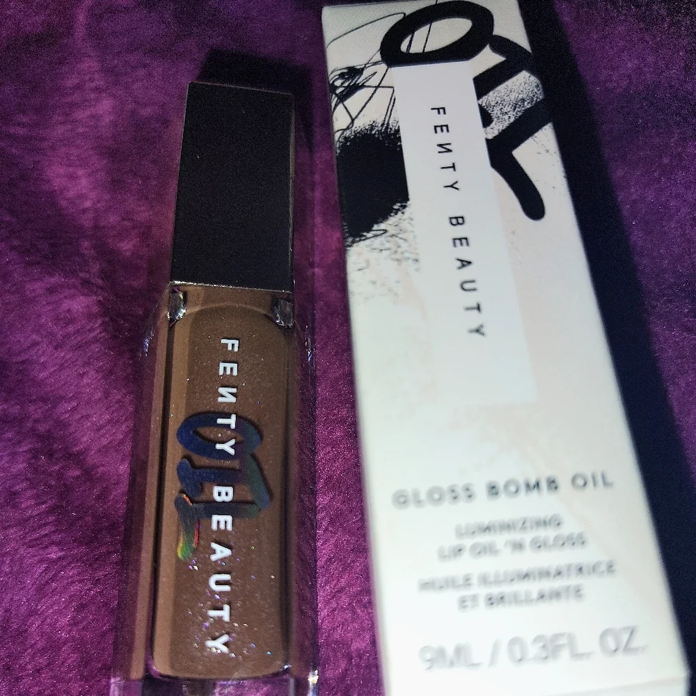 Fenty Beauty Gloss Bomb Oil - Rose Amber- Sparkling Cool Taupe Brown - Picture 1 of 5